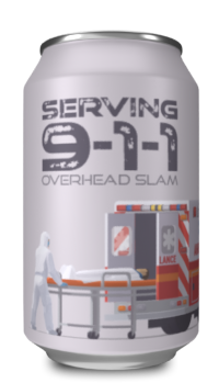 An aluminium can of 9-1-1 beer.