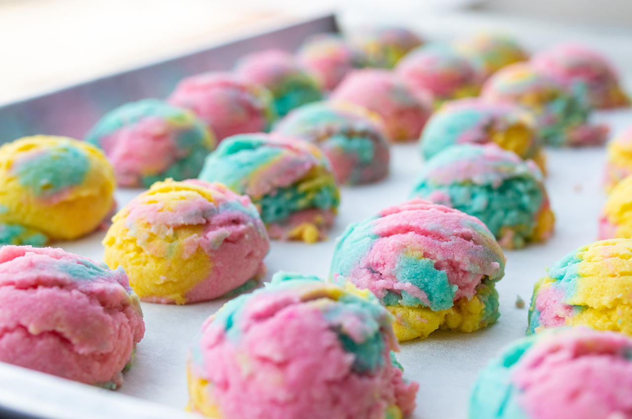 Rainbow sugar cookies.